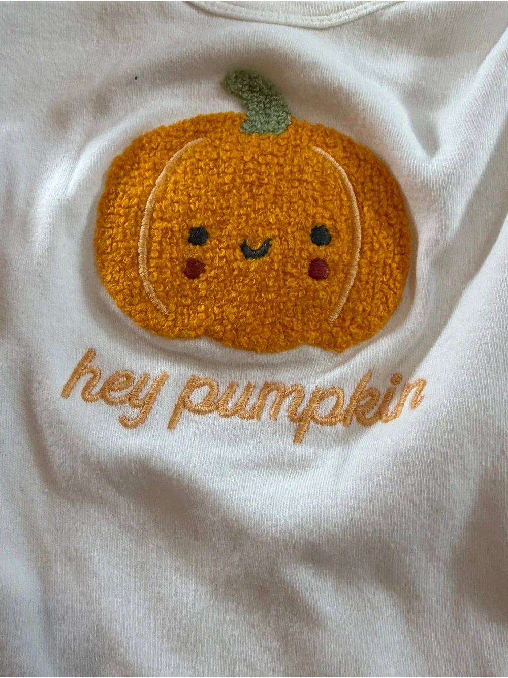 Rabbit & Bear Snap Baby Bodysuits - Pumpkins White and Tan Sz 3-6M